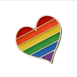Rainbow Heart Enamel Pin Friend Support Love Pride